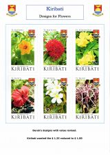 10 Kiribati 2017 Flowers - Designs with valuse revised