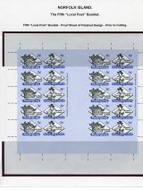 14 Norfolk Island - Fifth Local Post booklet, proof sheet of finished design