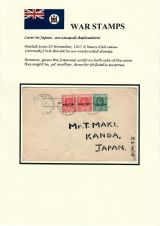 30 Fiji WW1 War Stamps - Cover to Japan