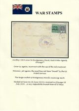 44 Fiji WW1 War Stamps - Cover to US Incorrect