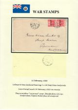 45 Fiji WW1 War Stamps - Cover to NZ Incorrect