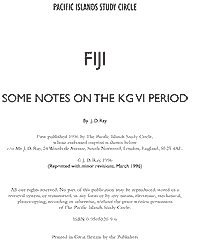 Fiji notes on KG6 period