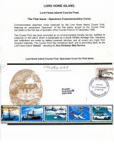 02 Lord Howe Island - Establishment of Courier Post - First Issue Specimen Commem Cover