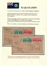 16 Fiji WW1 War Stamps - Registered Covers to UK Philatelic