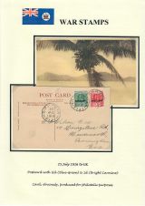 22 Fiji WW1 War Stamps - Post Card to UK Philatelic