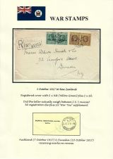 34 Fiji WW1 War Stamps - Cover to NZ