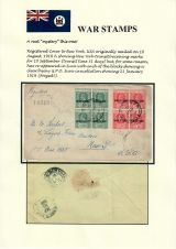 38 Fiji WW1 War Stamps - Registered Cover to NY